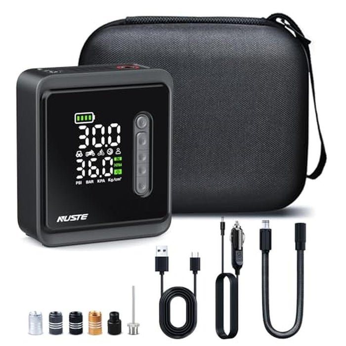 Air Pump: NUSTE Tire Inflator Portable Air Compressor – Front View