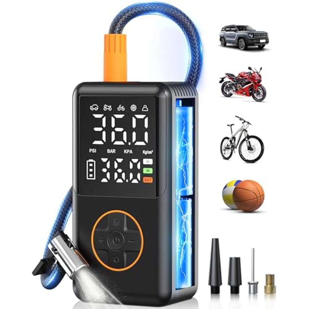 Tire Air: NUSTE Portable Air Compressor 150 PSI Cordless – Front View