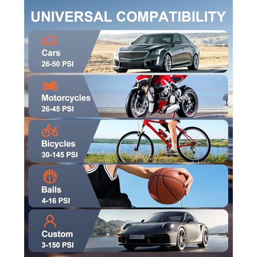 Tire Air: NUSTE Portable Air Compressor 150 PSI Cordless – In Use