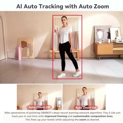 OBSBOT Tiny 2 Lite: 4K PTZ Webcam with AI Tracking and – Close-up Detail