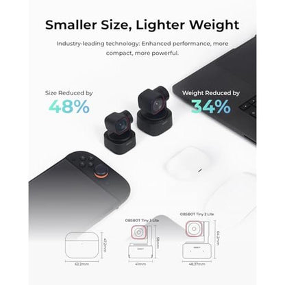 Webcam OBSBOT: OBSBOT Tiny 3 Lite AI-Powered Spatial Audio – Close-up Detail