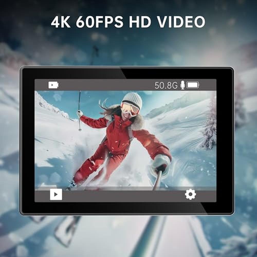 ODDV 4K60FPS 30MP Action Camera – Side View