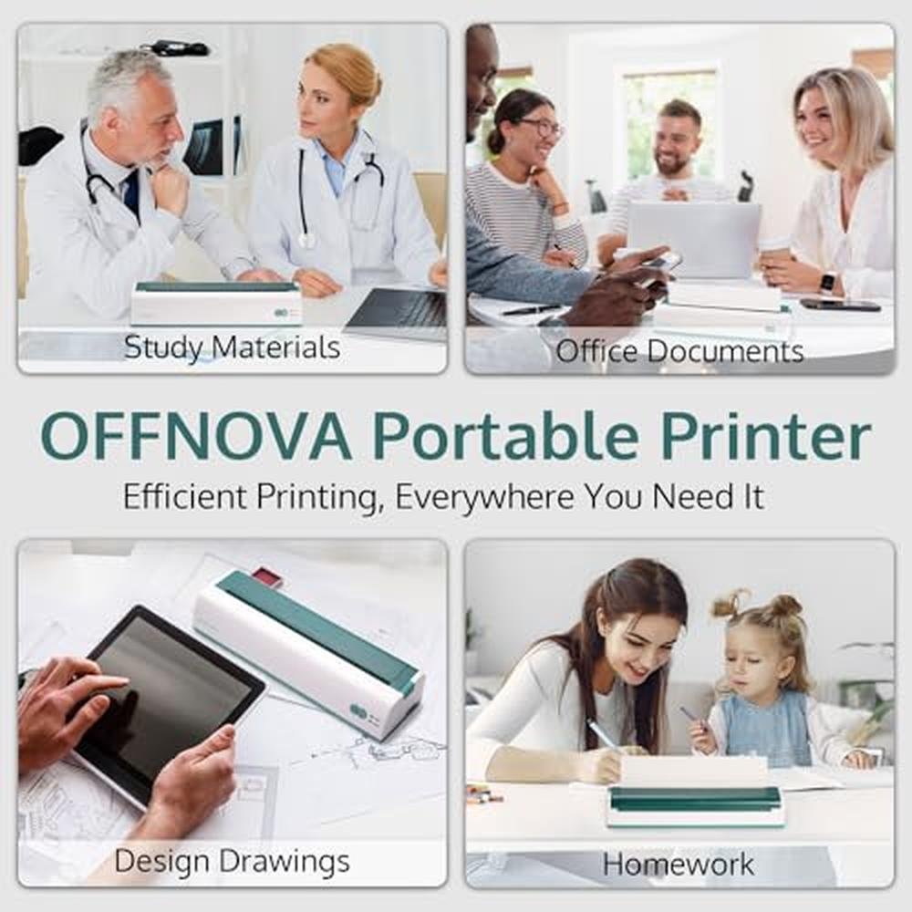 Printer Thermal: OFFNOVA Portable Wireless Thermal Inkless – Side View