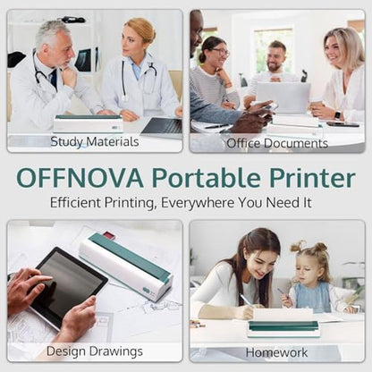 Printer Thermal: OFFNOVA Portable Wireless Thermal Inkless – Side View