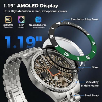 OIKKEI Luxury Smart Watch: 1.19 AMOLED Always-On Display – Side View