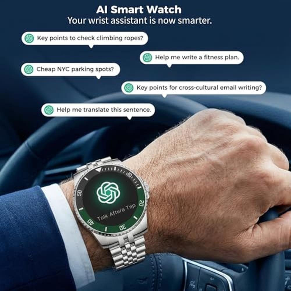 OIKKEI Luxury Smart Watch: 1.19 AMOLED Always-On Display – Close-up Detail