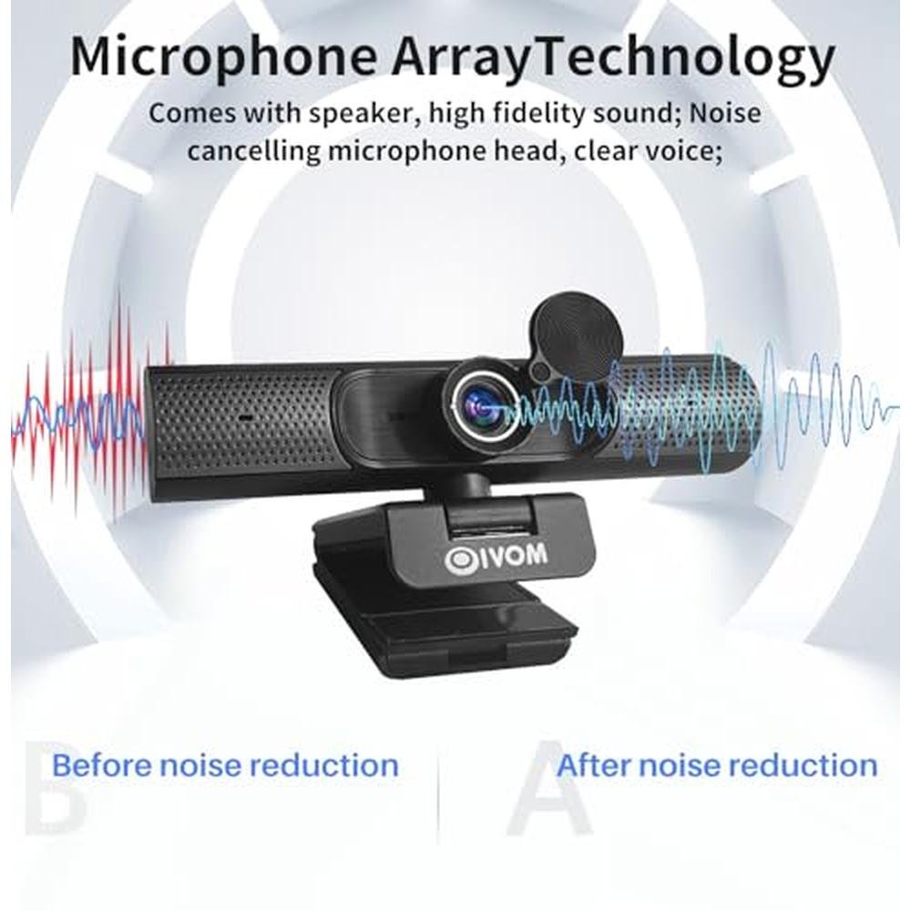 Speaker 1080p: Oivom Webcam with Microphone and Speaker – Close-up Detail