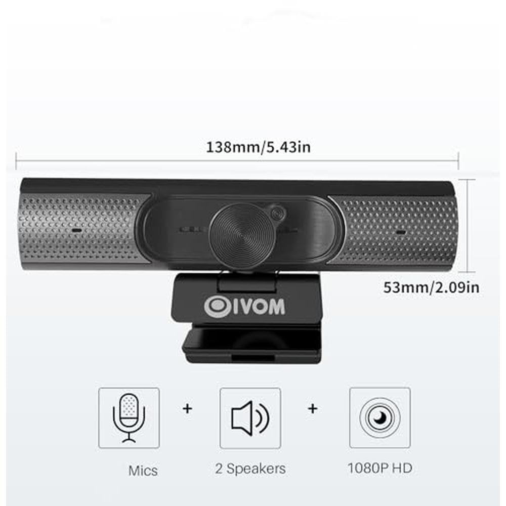 Speaker 1080p: Oivom Webcam with Microphone and Speaker – In Use
