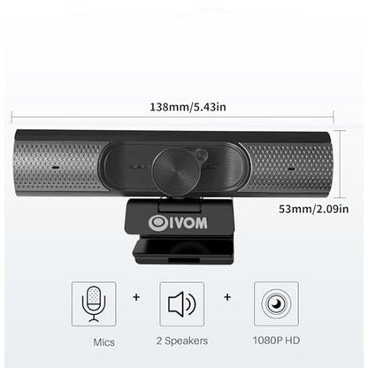 Speaker 1080p: Oivom Webcam with Microphone and Speaker – In Use