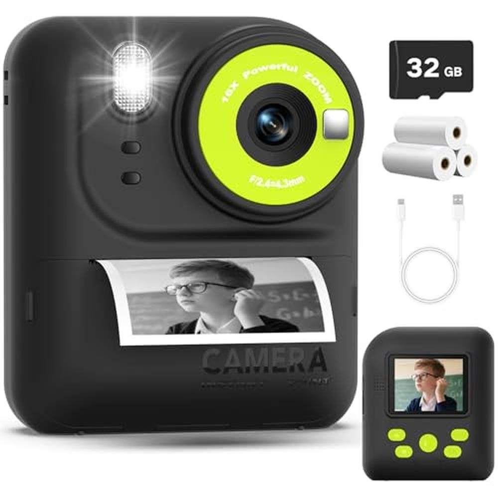 Camera Okaloka: Okaloka Kids Instant Print Camera 1080p HD – Front View