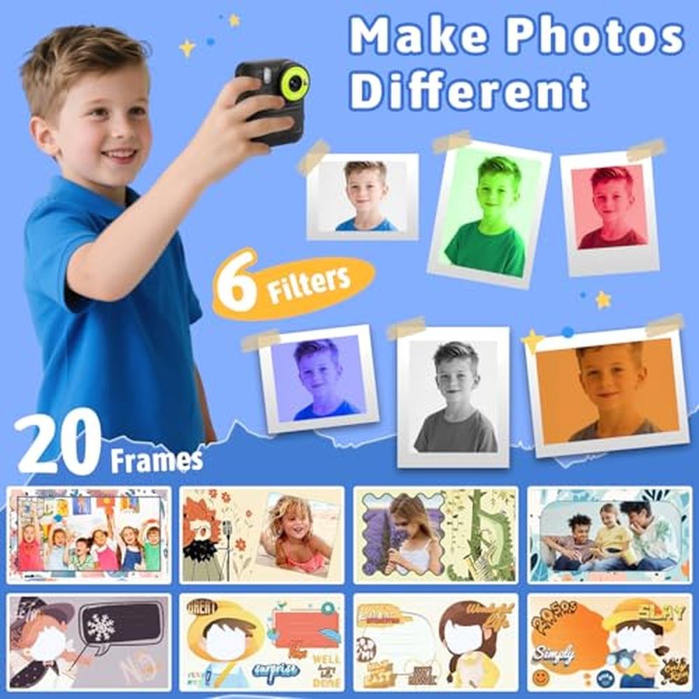 Camera Okaloka: Okaloka Kids Instant Print Camera 1080p HD – In Use
