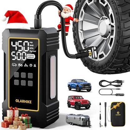 OlarHike Air Compressor: 12000mAh Heavy Duty Tire Inflator – Front View