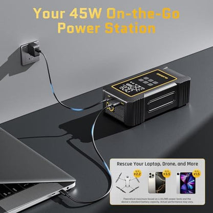 OlarHike Air Compressor: 12000mAh Heavy Duty Tire Inflator – Side View