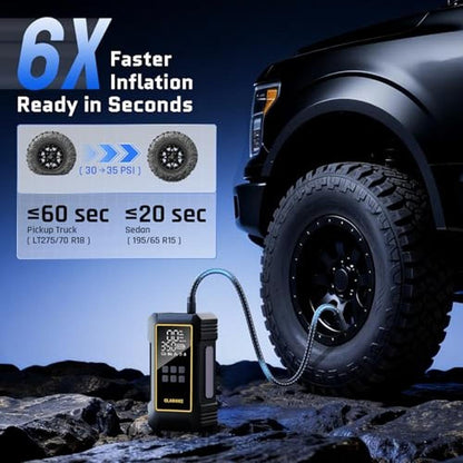 OlarHike Air Compressor: 12000mAh Heavy Duty Tire Inflator – Close-up Detail