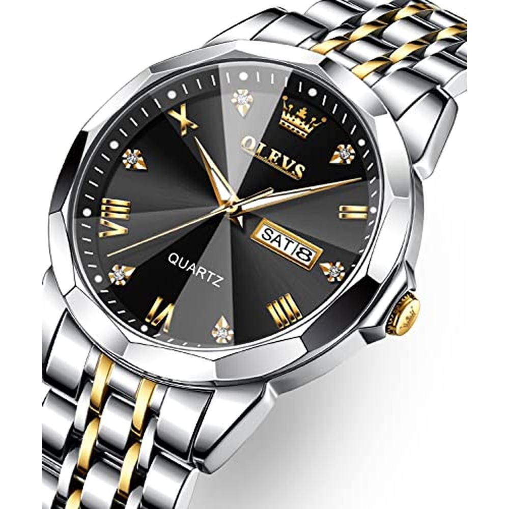 OLEVS Black Watch: OLEVS Luxury Analog Quartz Stainless – Side View