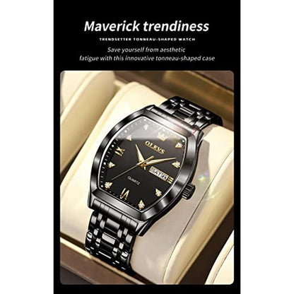 Watch Olevs: Olevs Mens Black Watches Business Luxury Dress – Side View
