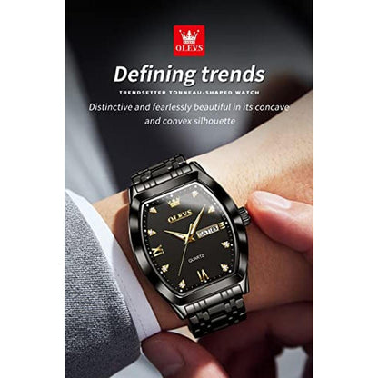 Watch Olevs: Olevs Mens Black Watches Business Luxury Dress – Close-up Detail