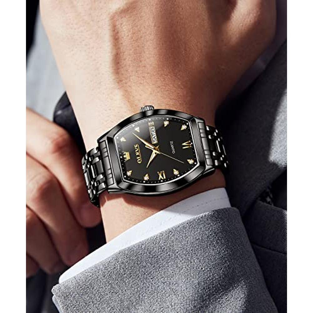 Watch Olevs: Olevs Mens Black Watches Business Luxury Dress – In Use