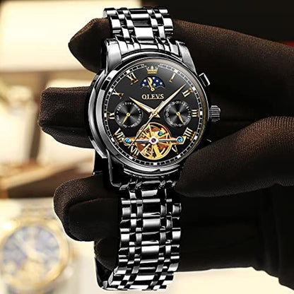 Watch Olevs: OLEVS Mens Automatic Mechanical Tourbillon – Side View