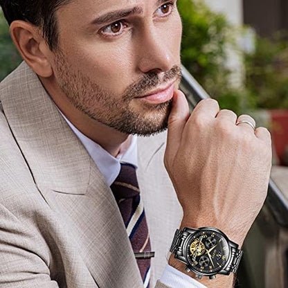 Watch Olevs: OLEVS Mens Automatic Mechanical Tourbillon – Close-up Detail