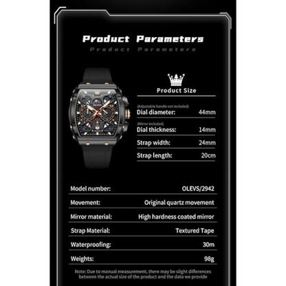 Watches Fashion: OLEVS Square Black Mens Watch Big Face – Packaging