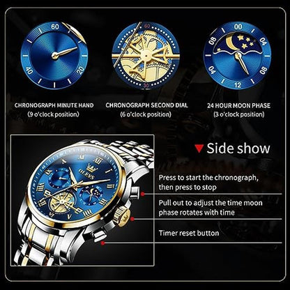 Watch Watches for Men: OLEVS Luxury Dress Business Fashion – Close-up Detail