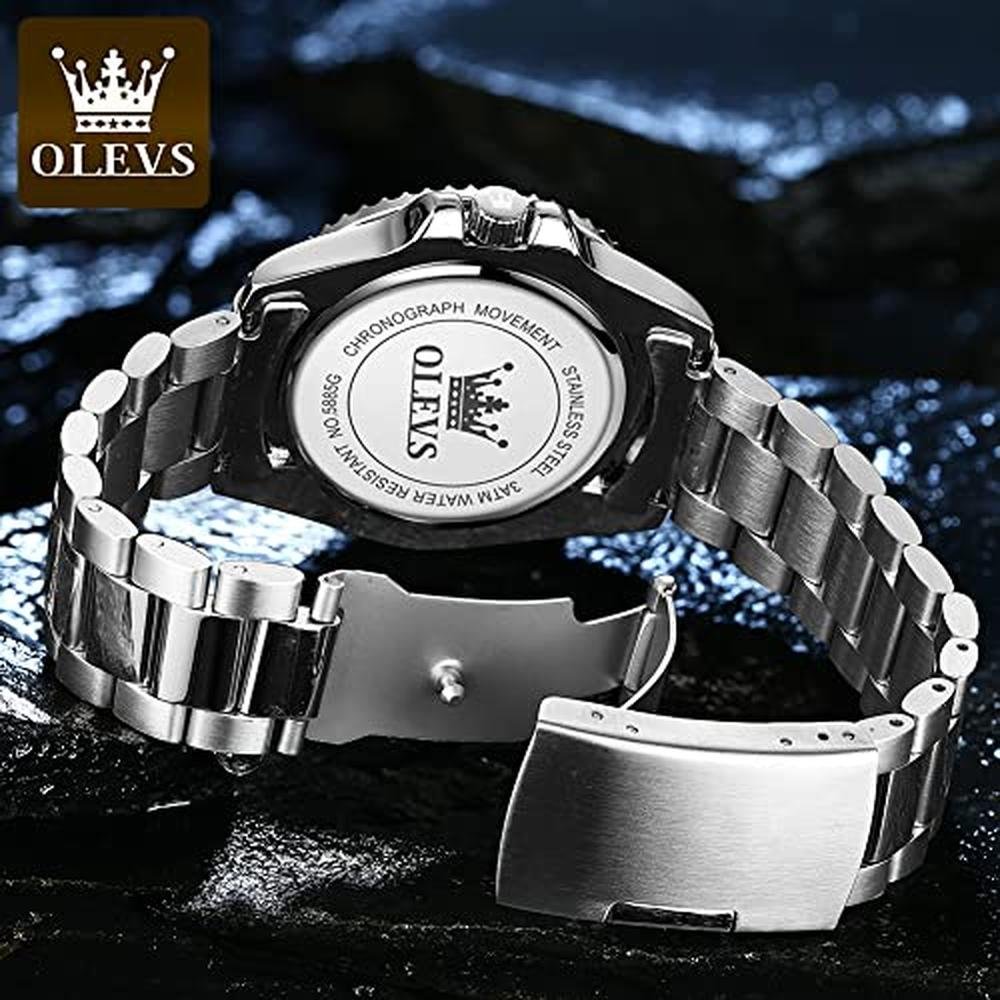 Watches Men: OLEVS Black Mens Dress Watch Analog Quartz – In Use