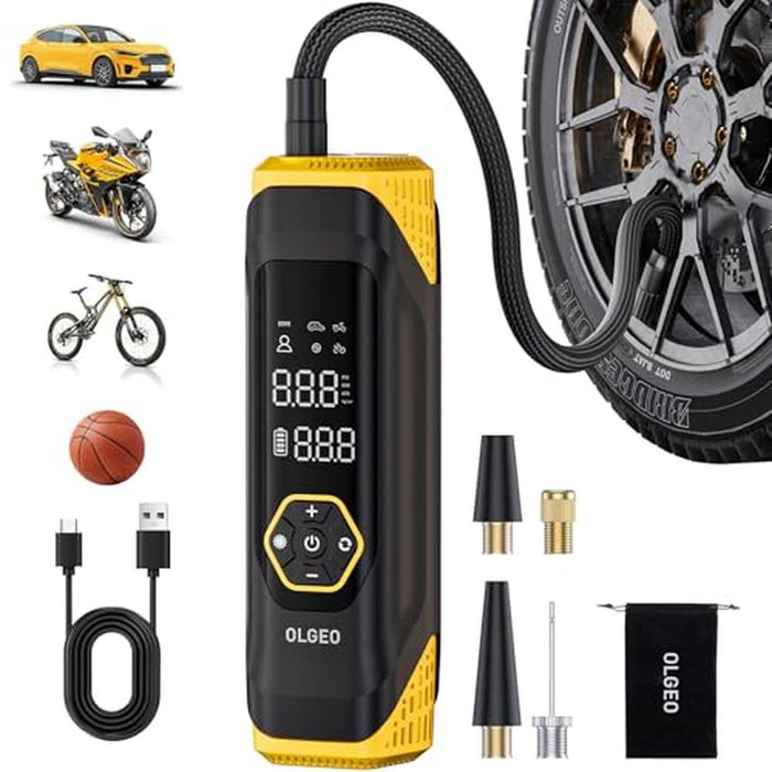 Air Tire Inflator: Olgeo Portable Air Compressor 180PSI – Front View