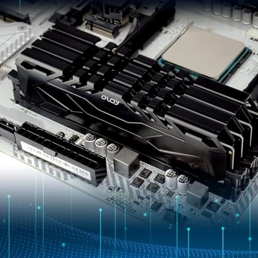 OLOy DDR4 RAM 16GB (2x8GB) Black Owl 3200 MHz CL16 1.35V – Close-up Detail