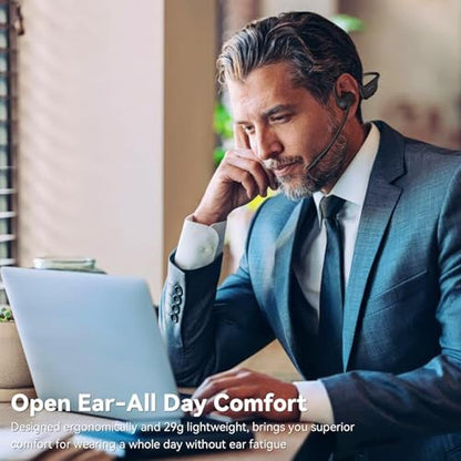 Open Ear Headphones with Mic: Bluetooth Headset with – Close-up Detail