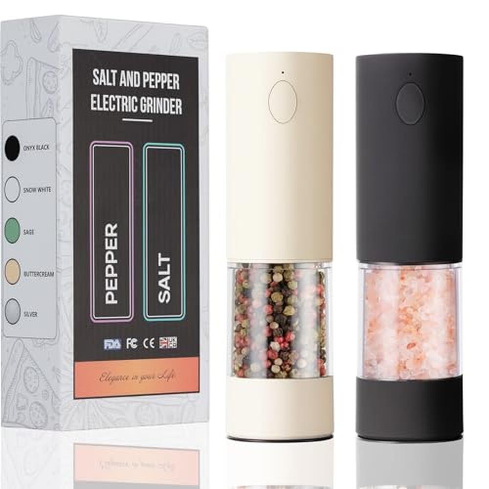 OPIIV Electric Salt & Pepper Grinder Set – Front View