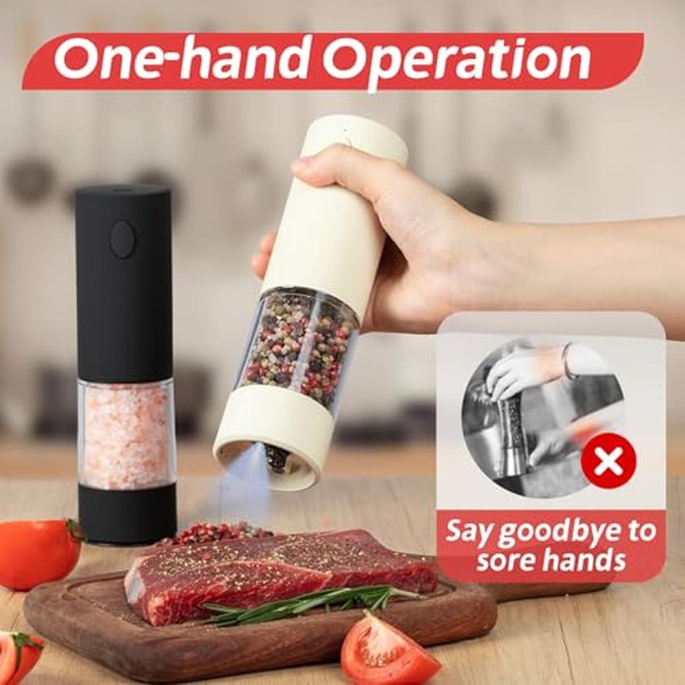 OPIIV Electric Salt & Pepper Grinder Set – Side View