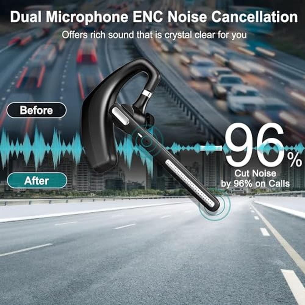 Bluetooth Opinay Headset: OPINAY V5.1 Wireless Earpiece – Side View