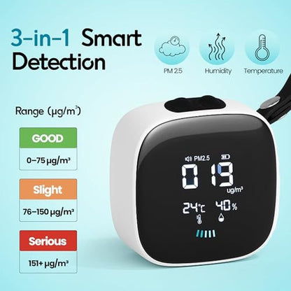 Air Quality: ORB 3-in-1 Portable Indoor Air Quality Monitor – Side View