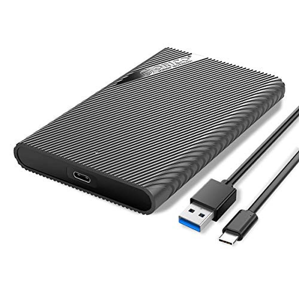 Hard Drive Enclosure: ORICO 2521C3 2.5 Inch External SSD HDD – Front View