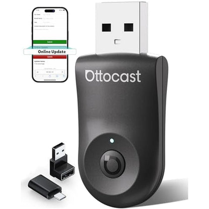 Carplay Android: OTTOCAST Mini 2025 Wireless 2-in-1 Adapter – Front View