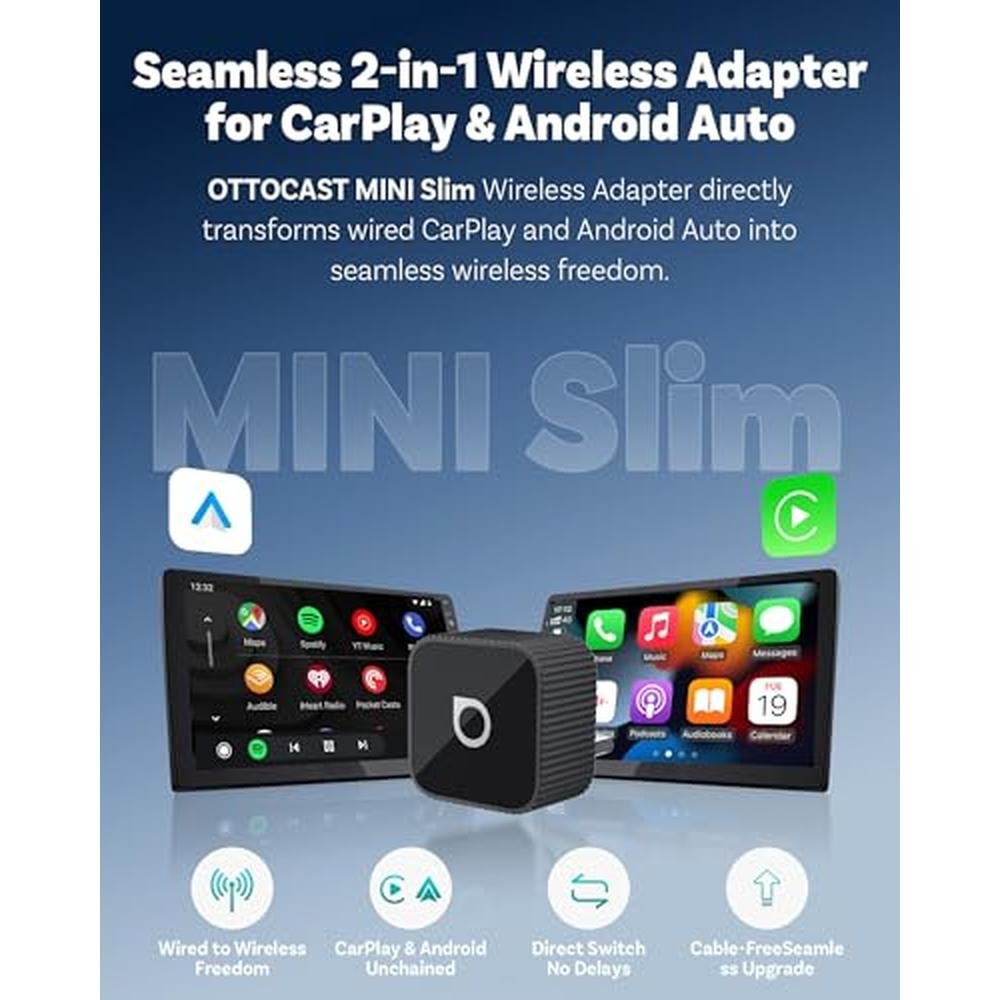 Carplay Auto: OTTOCAST Mini Slim 2026 Upgrade 2-in-1 – Side View