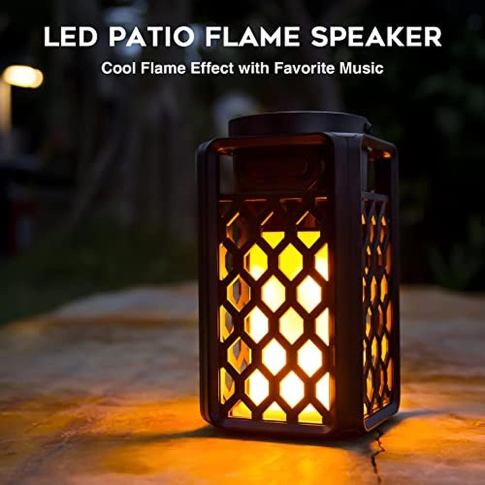 Outdoor Bluetooth Speakers: ANERIMST LED Flame Torch – Side View