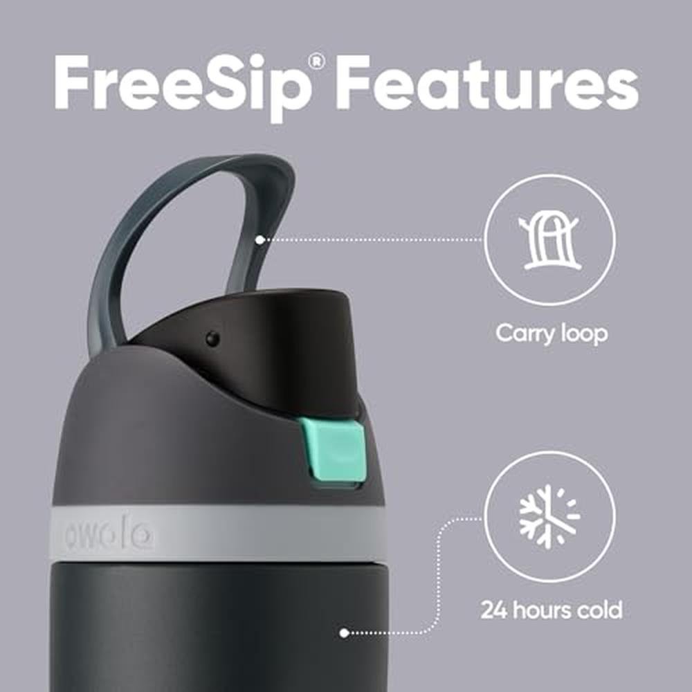 Owala Freesip: Insulated Stainless Steel Water Bottle with – Side View