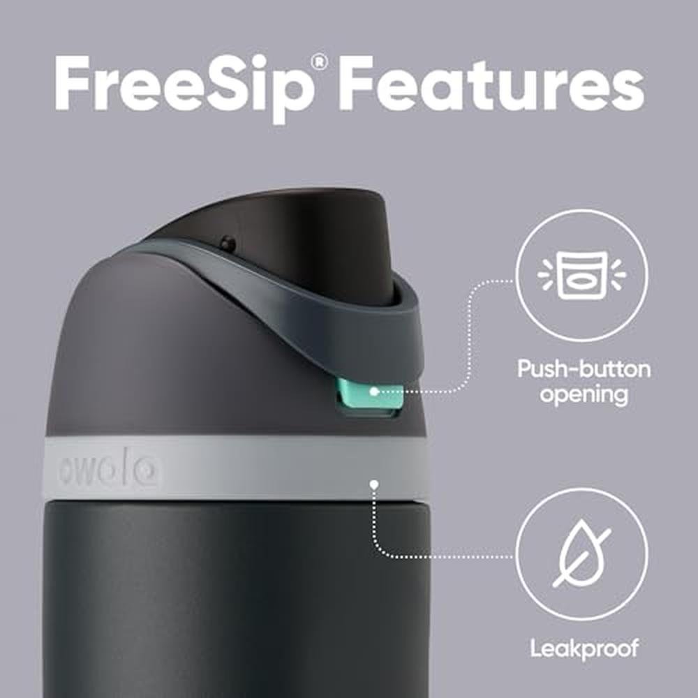 Owala Freesip: Insulated Stainless Steel Water Bottle with – Close-up Detail