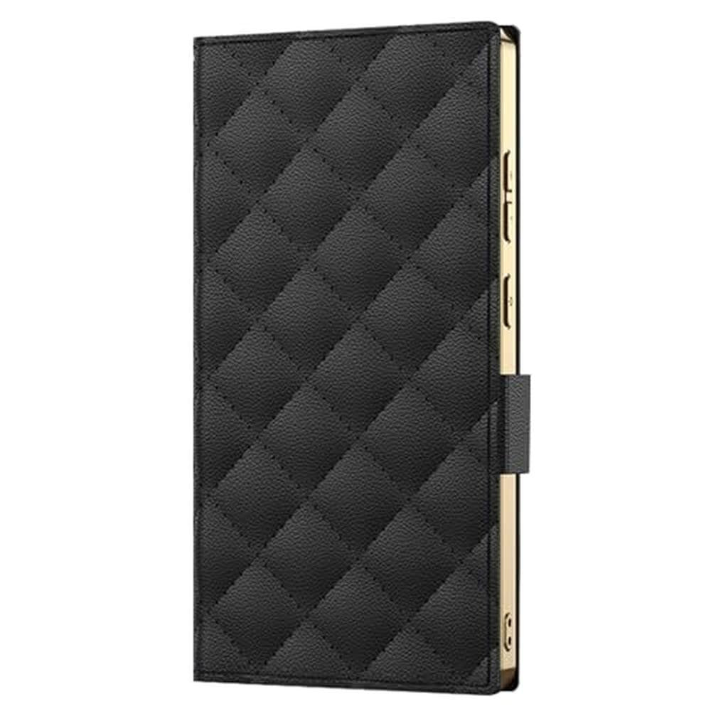 Case S25 Ultra: OWOISS Luxury Fashion Flip Leather Cover – Front View