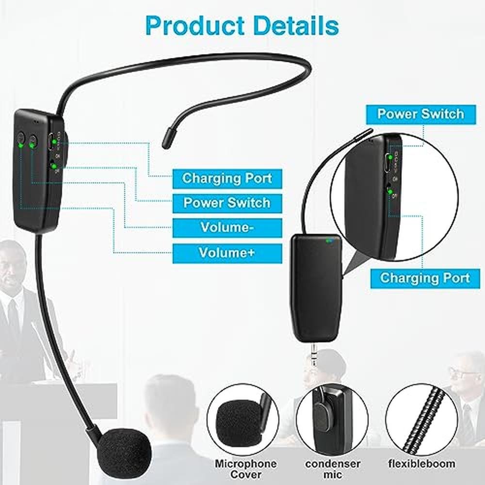 Wireless Microphone System: OxxyeeKS 2.4G Dual Headset Mics – In Use