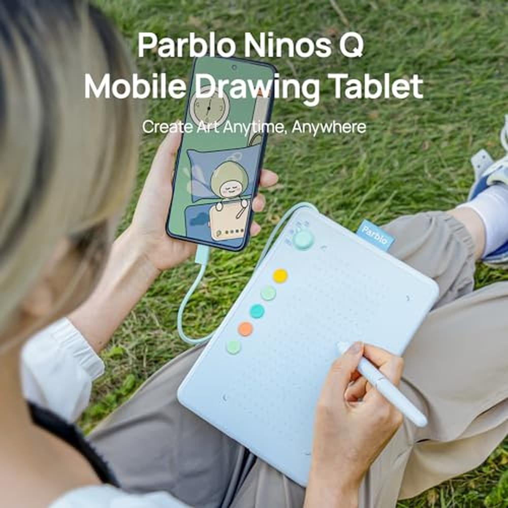 Tablet Android: Parblo Ninos Q 6.3x4.5 Inch Mobile Digital – Side View