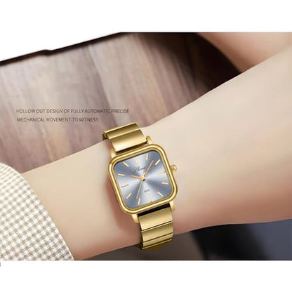 Dial Watch: PASOY Womens Square Dial Gold Watch – In Use