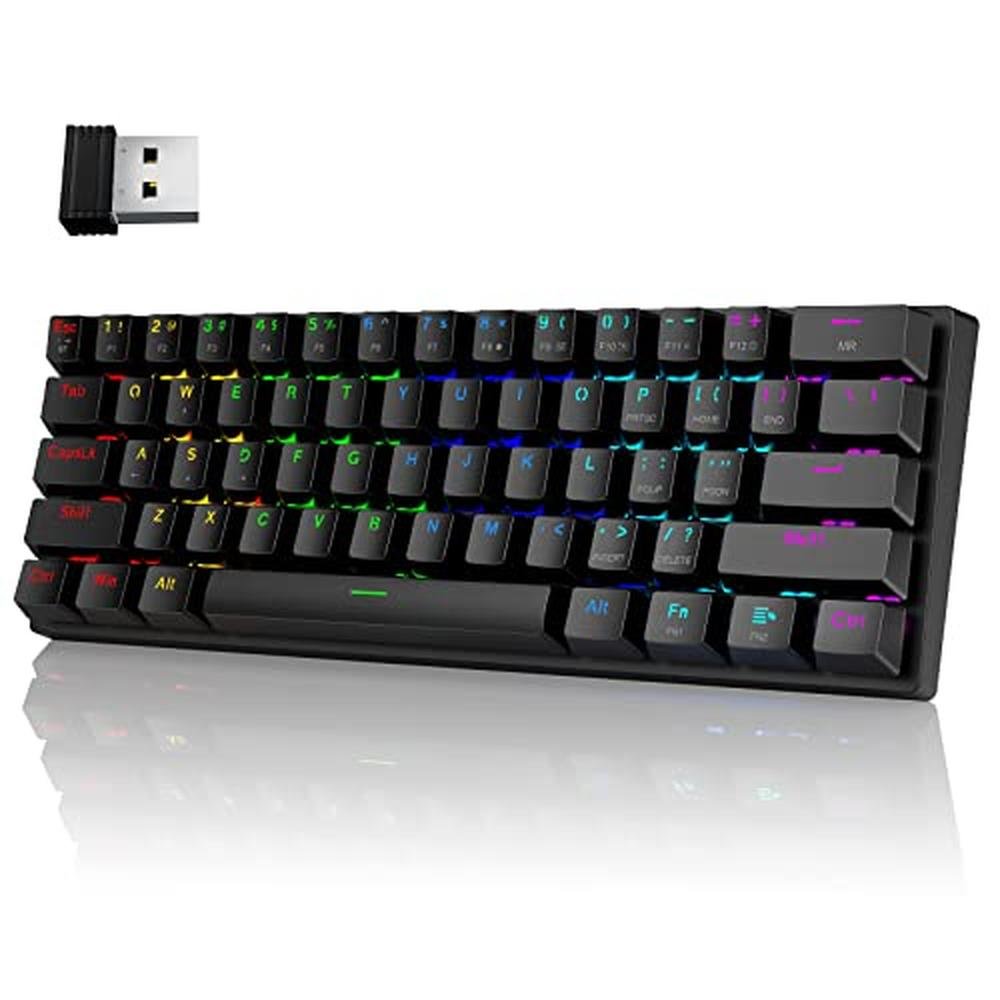 Pauroty 60% Wireless Mechanical Keyboard – Front View