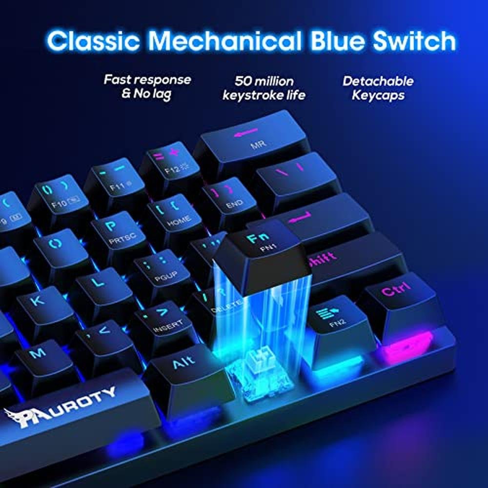 Pauroty 60% Wireless Mechanical Keyboard – In Use