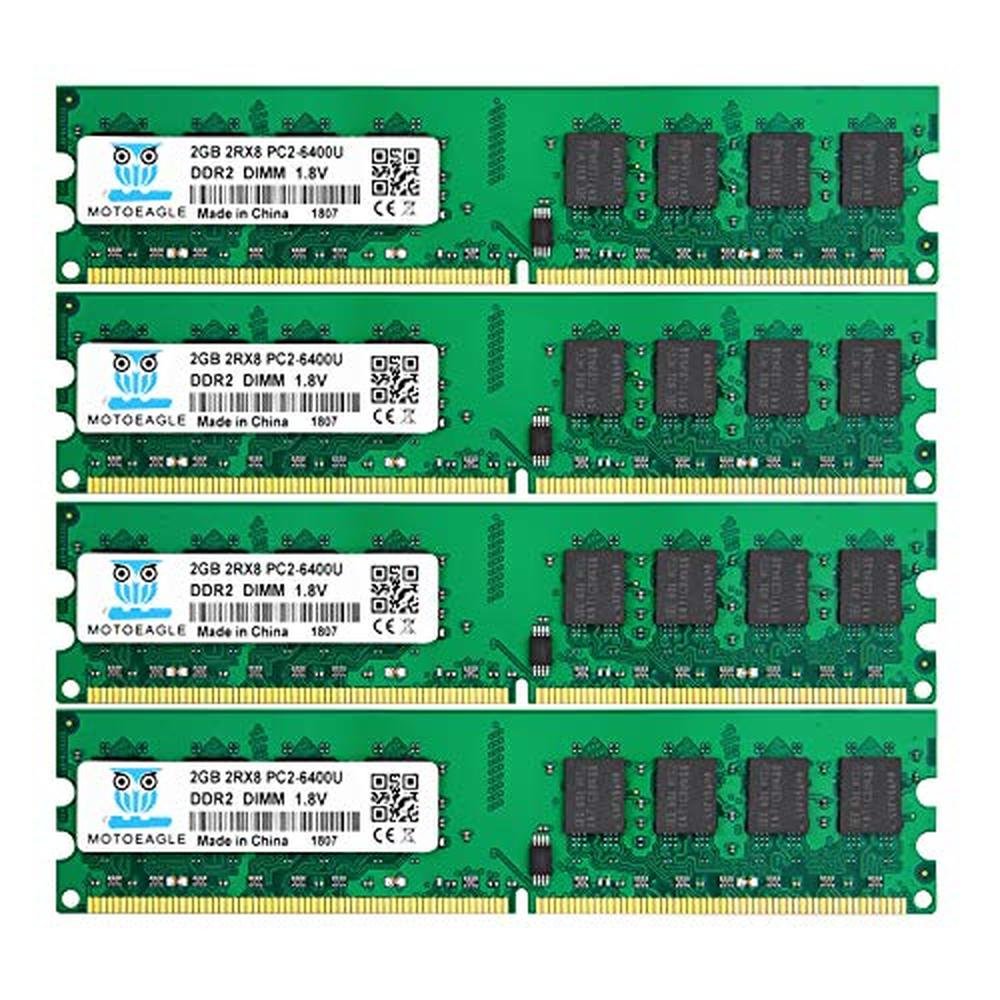PC2 6400: DDR2 800MHz UDIMM RAM 8GB Kit – Front View