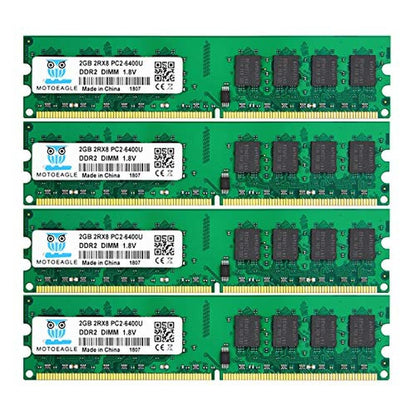 PC2 6400: DDR2 800MHz UDIMM RAM 8GB Kit – Front View