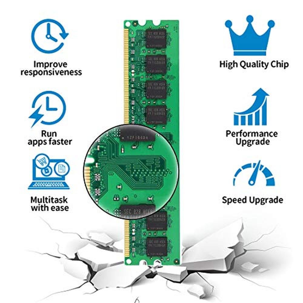 PC2 6400: DDR2 800MHz UDIMM RAM 8GB Kit – Side View