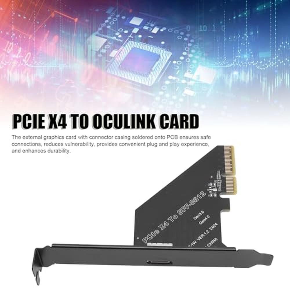 PCIe Oculink Adapter: External Graphics Card for NVMe SSD – Side View